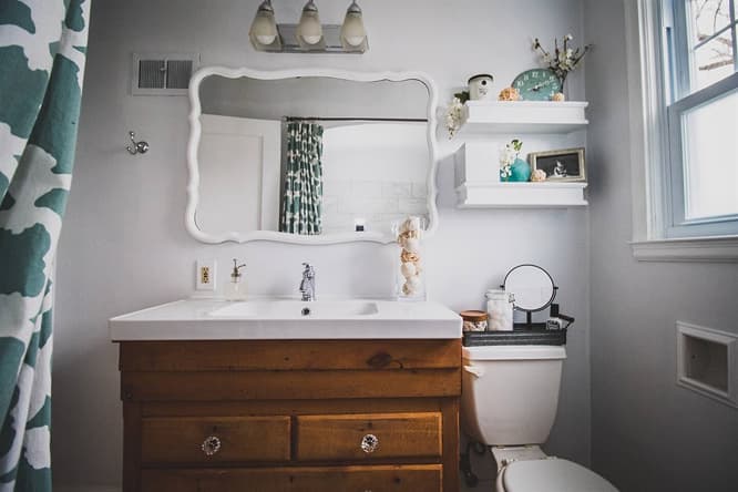 a bathroom vanity in a vacation rental